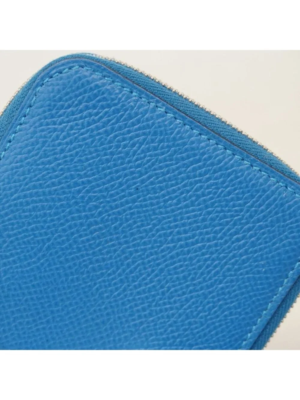 Hermes Coin Case Azap Compact Mini Silk in Veau Blue Zanzibar Silver